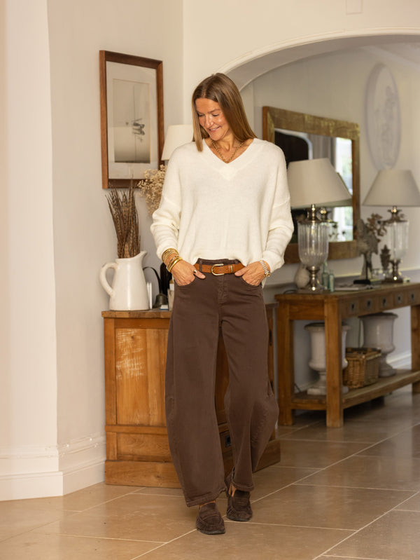 Bea Barrel Leg Jeans Chocolate