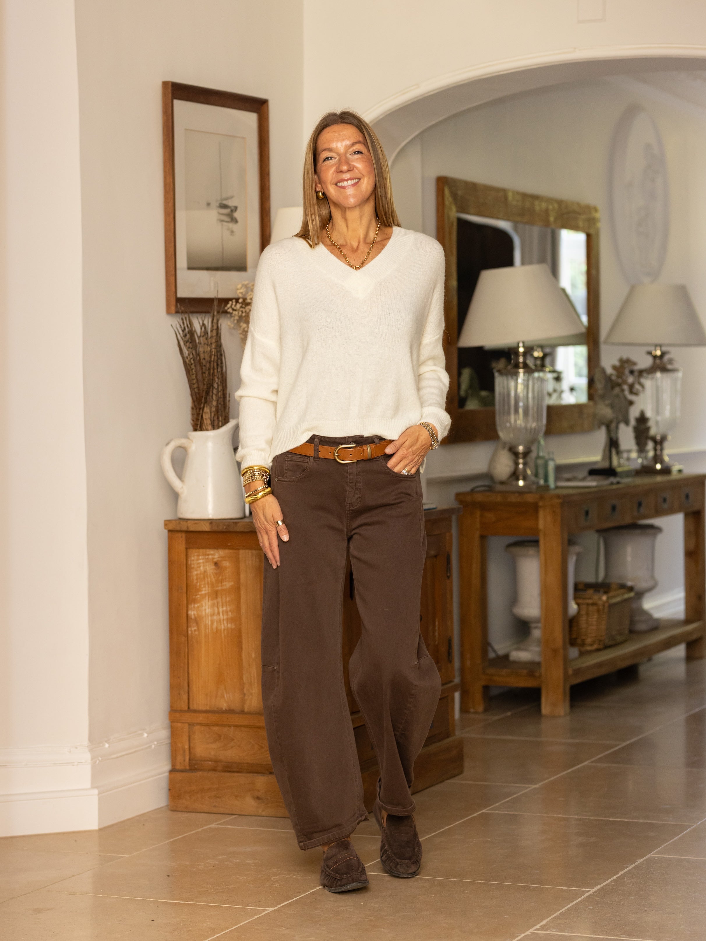 Bea Barrel Leg Jeans Chocolate