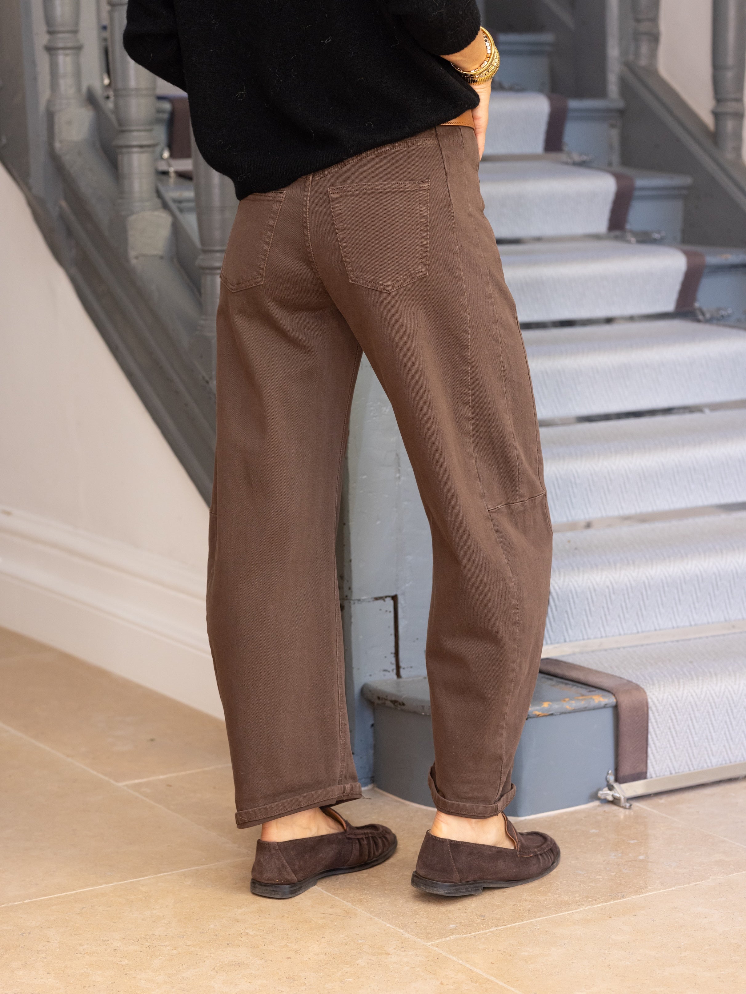 Bea Barrel Leg Jeans Chocolate