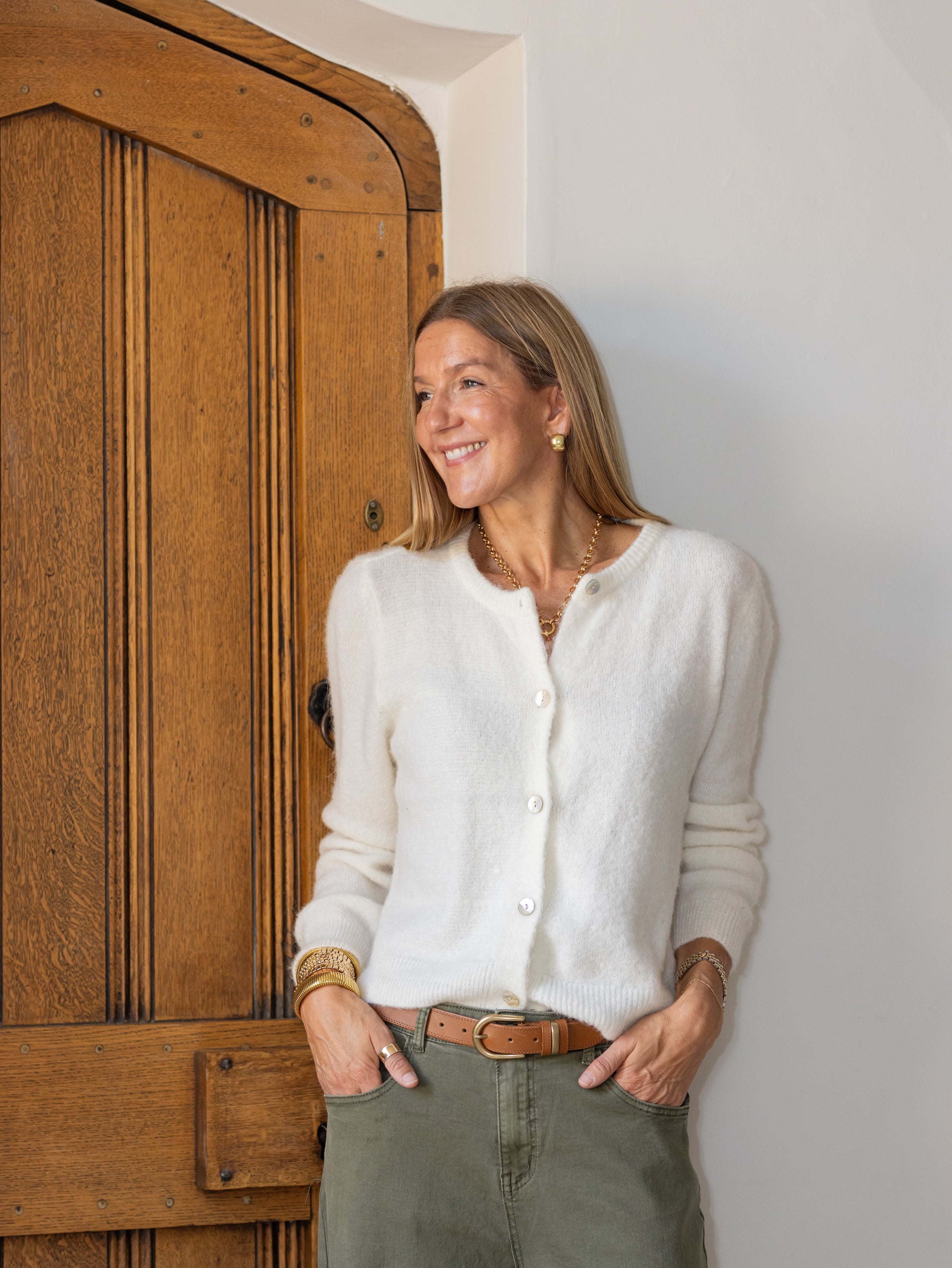 Nicky Alpaca Cardigan Ivory