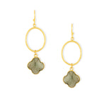 Ashiana Clover Labradorite Hoop Earrings
