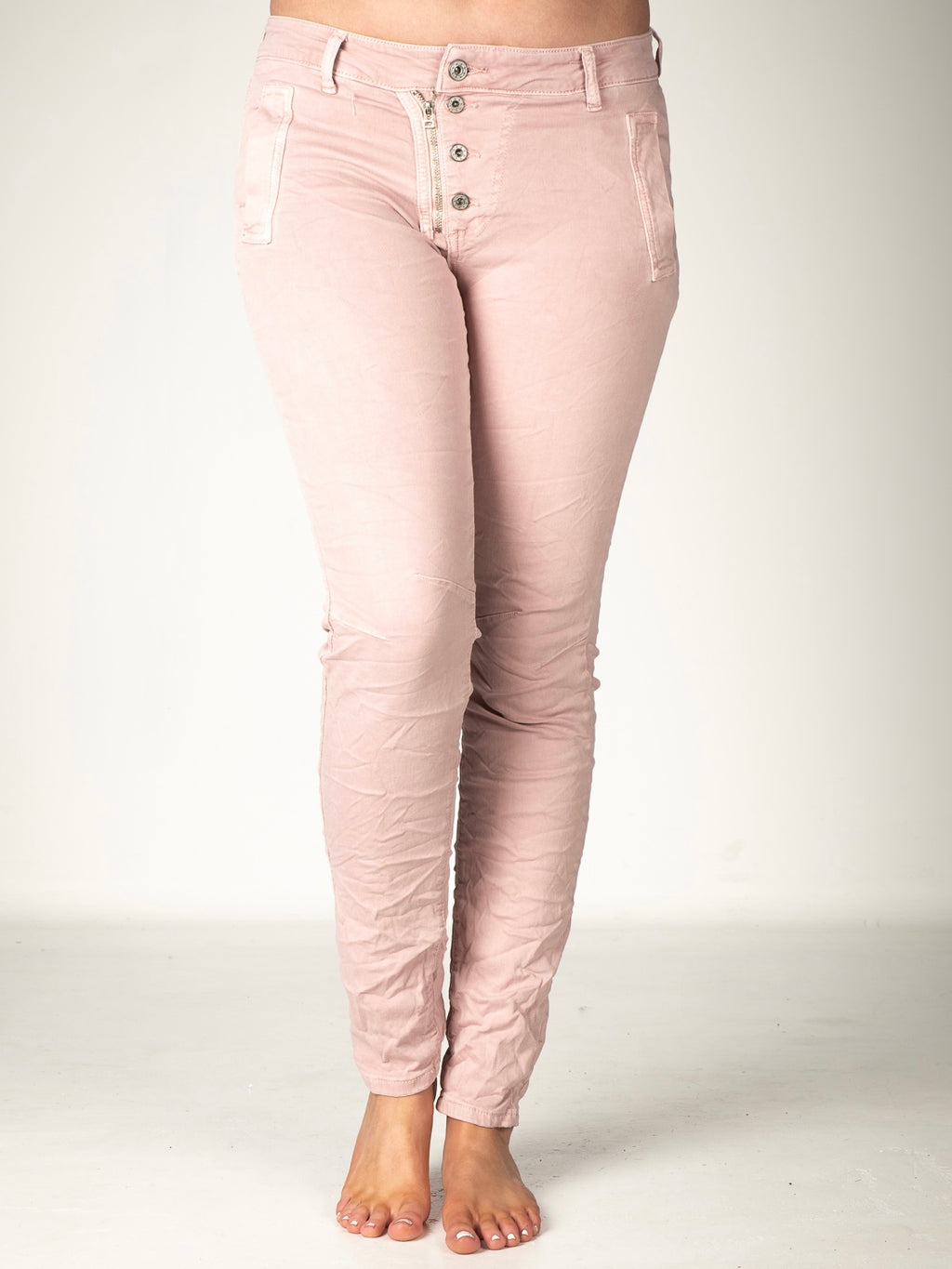 Melly & Co Pink 4 Button Hole Detail Jeans