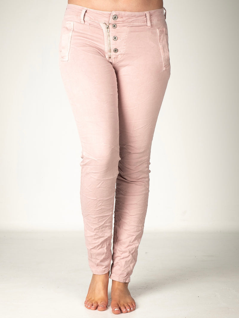 Melly & Co Pink 4 Button Hole Detail Jeans