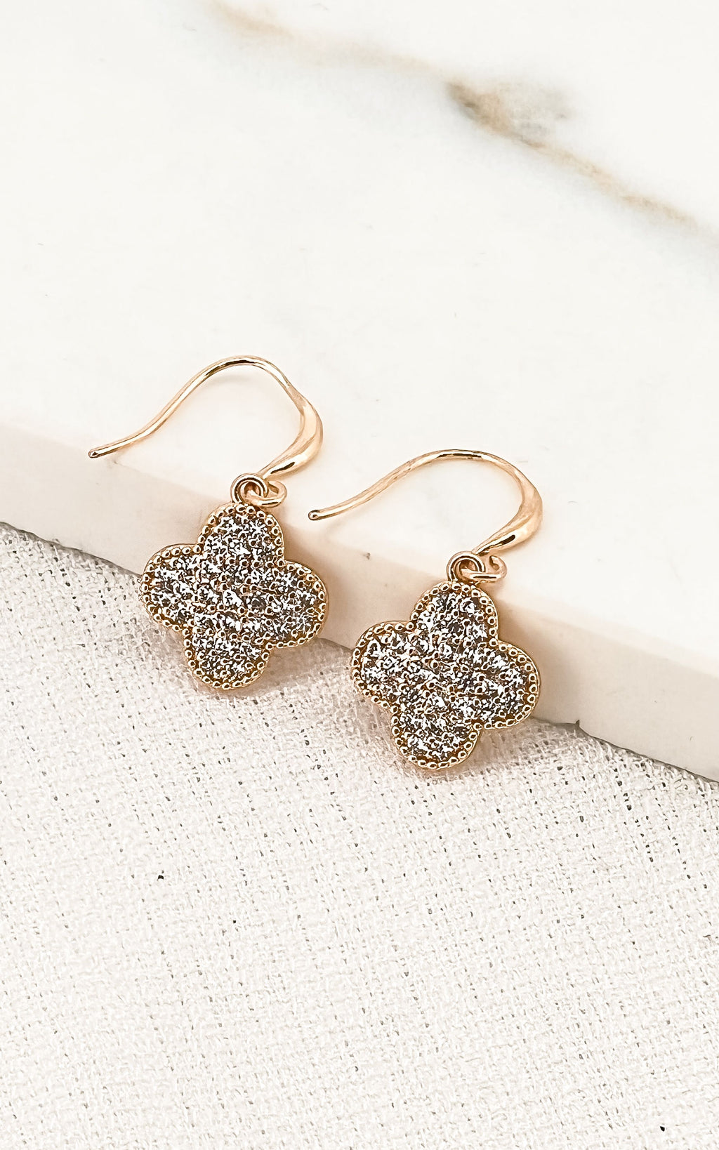 Envy Gold & Crystal Clover Earrings