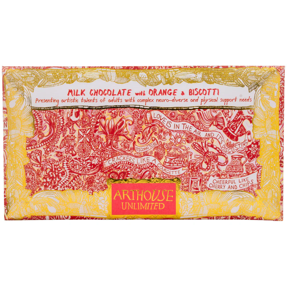 Arthouse Love is in the Air, Milk Chocolate Bar with Orange and Biscotti