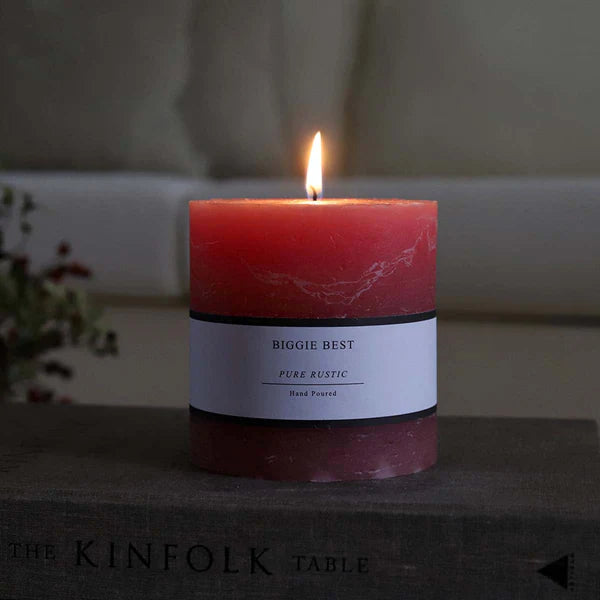 Biggie Best Dusty Pink Pillar Candle