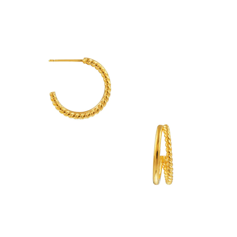 Orelia Double Illusion Hoop Earrings