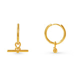 Orelia Dainty T-Bar Knot Hoops