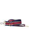 Navy Blue & Red Striped Bag Strap