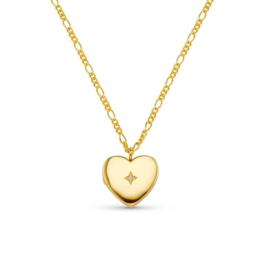 Orelia Crystal Heart Locket Necklace