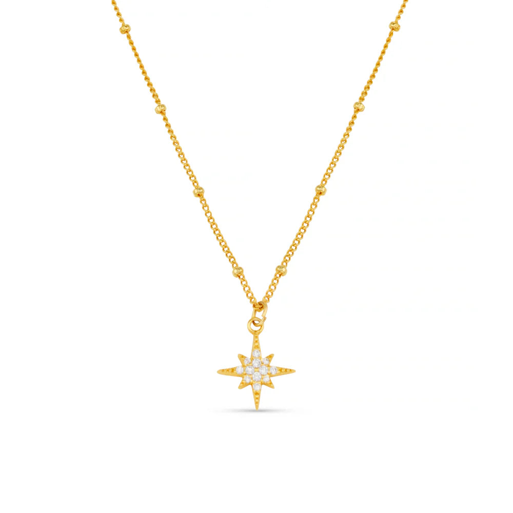 Orelia Pave Starburst Satellite Chain Necklace