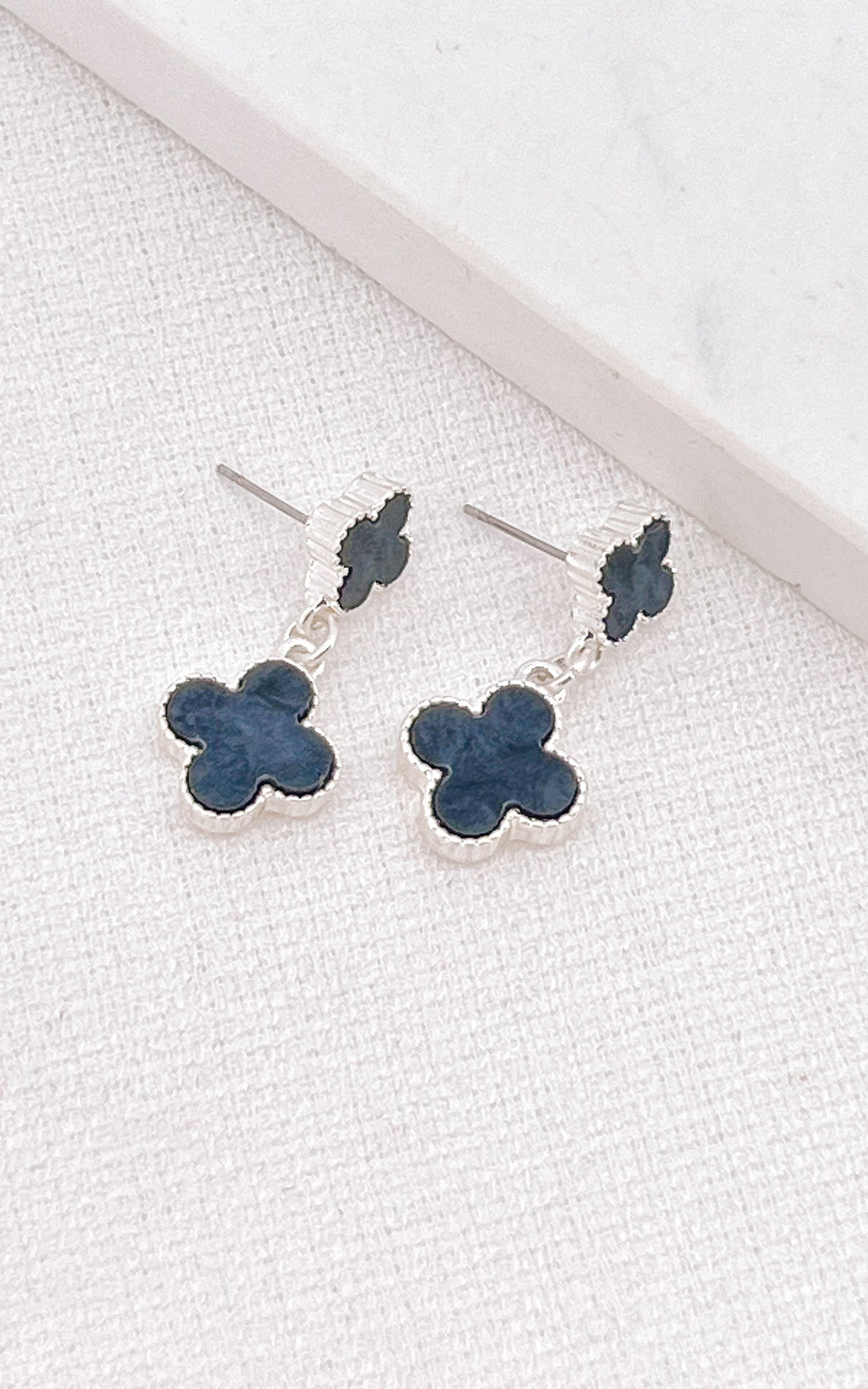 Envy Silver Clover Studs