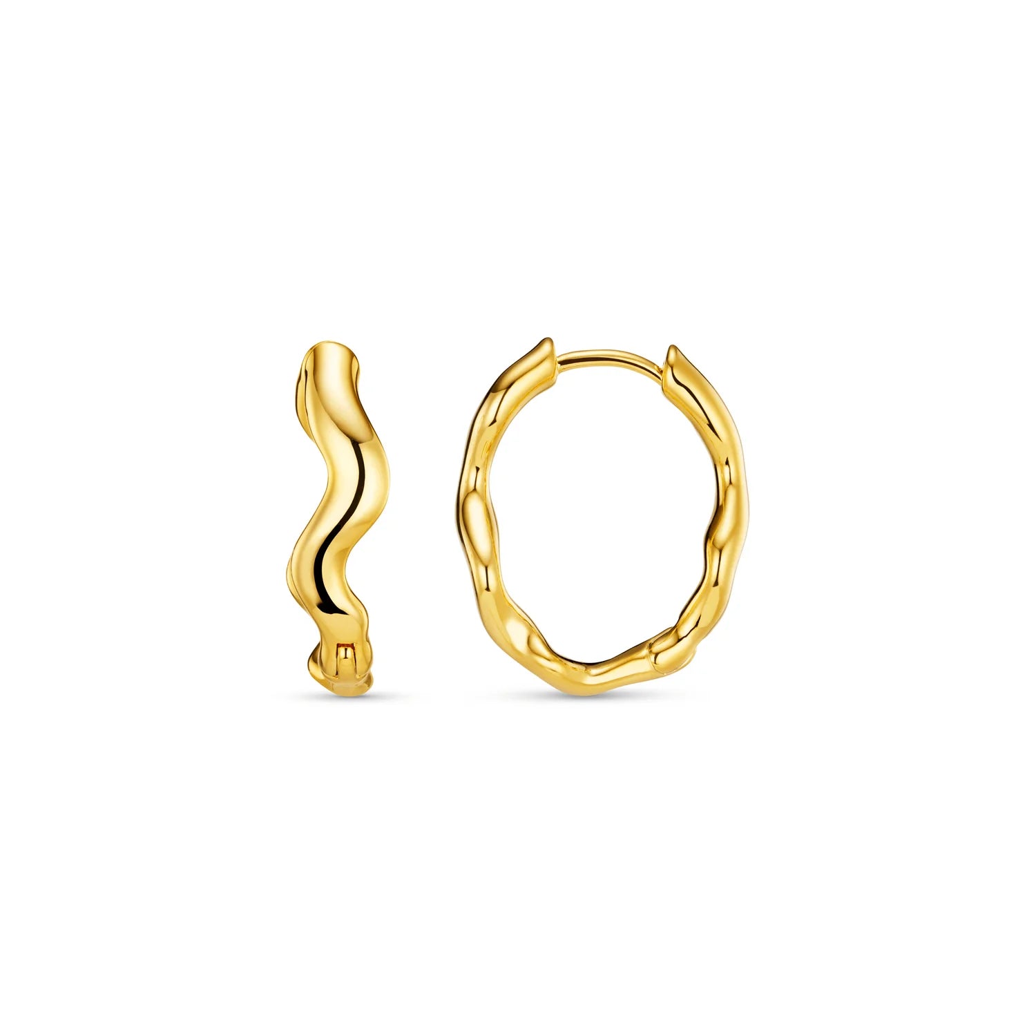 Orelia Wave Oval Hoops
