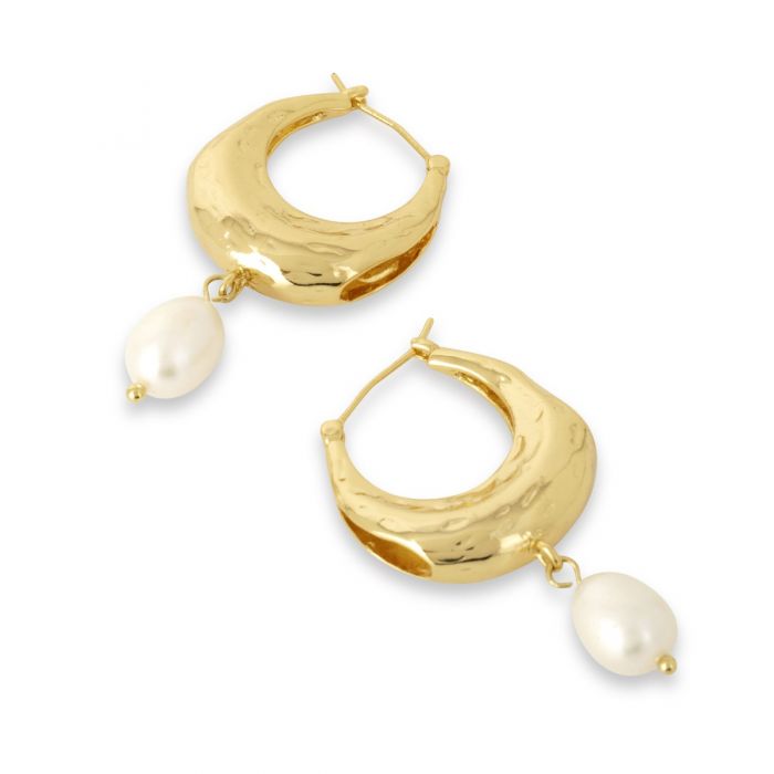 Ashiana Lindsey Hoop Pearl Earrings