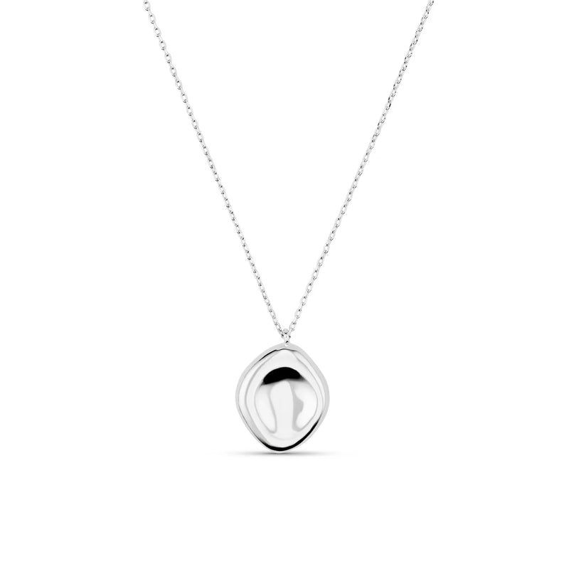 Orelia Polished Oval Charm Necklace