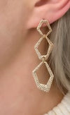 Envy Gold Triple Link Earrings