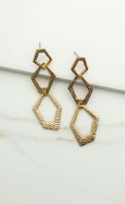 Envy Gold Triple Link Earrings