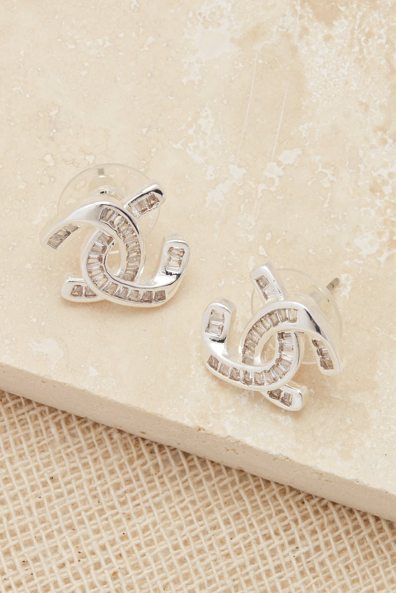 Envy Silver & Crystal Stud Earrings