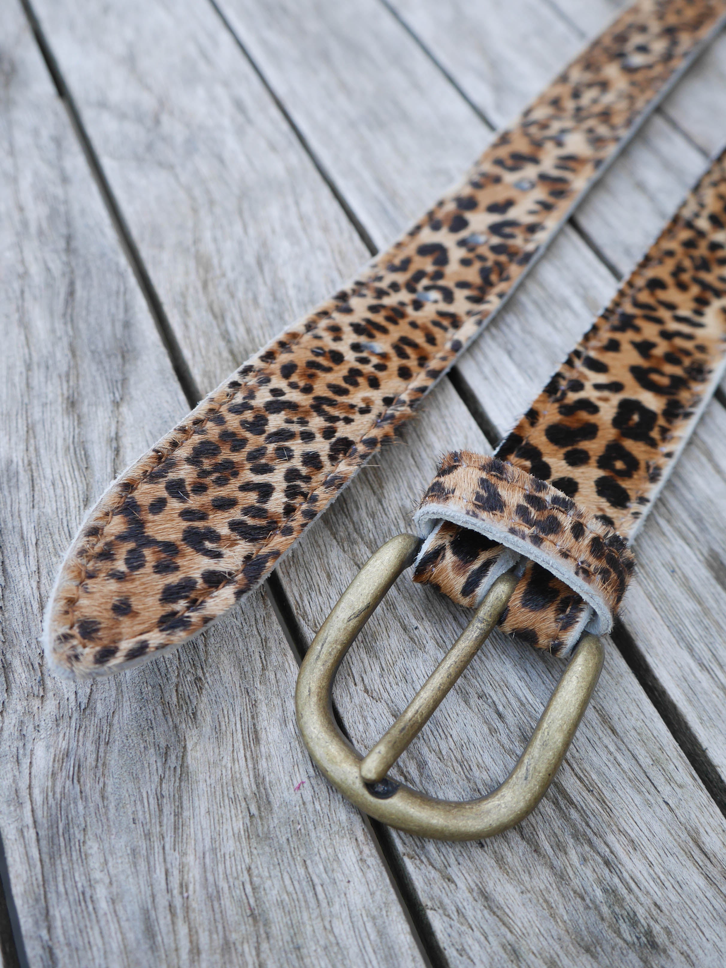 Leopard Leather Belt