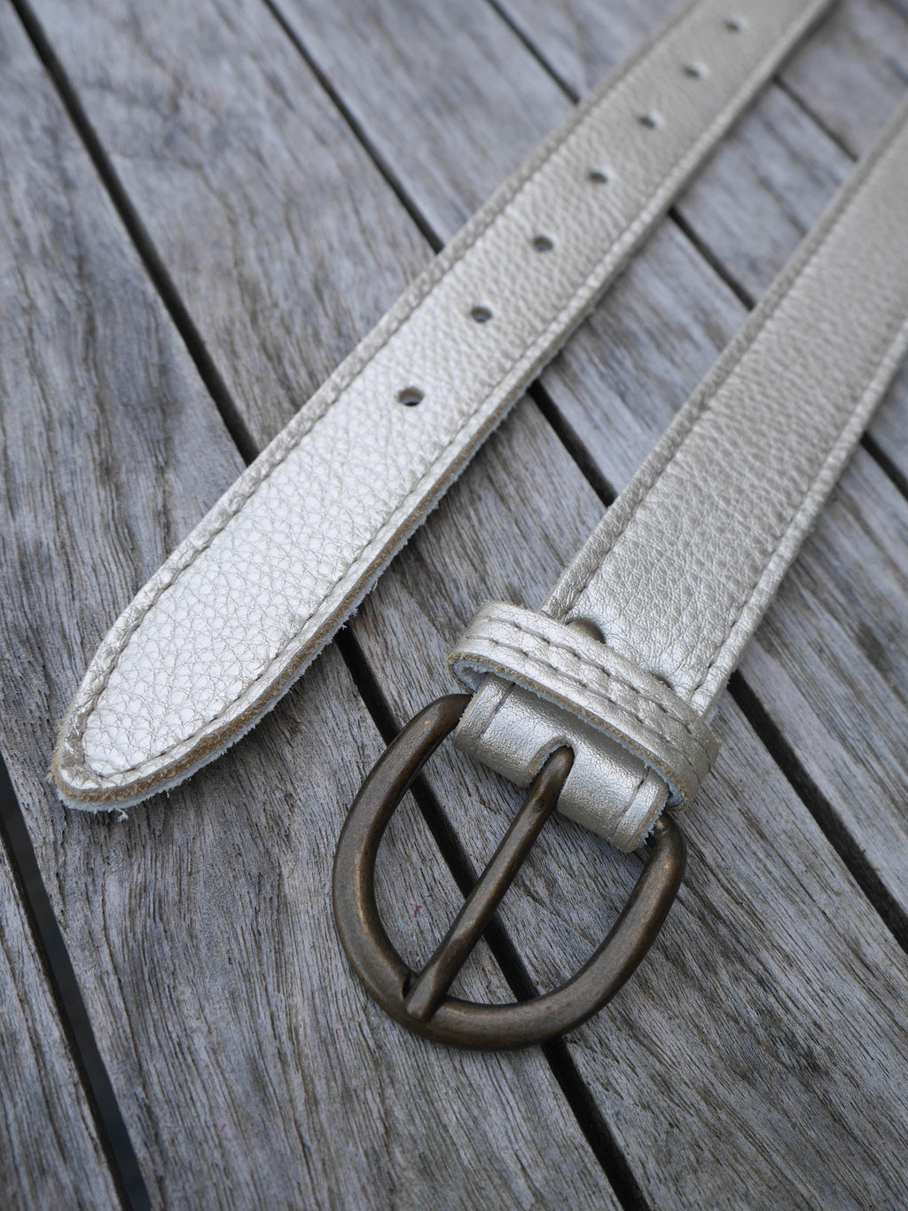Pale Gold Leather Belt