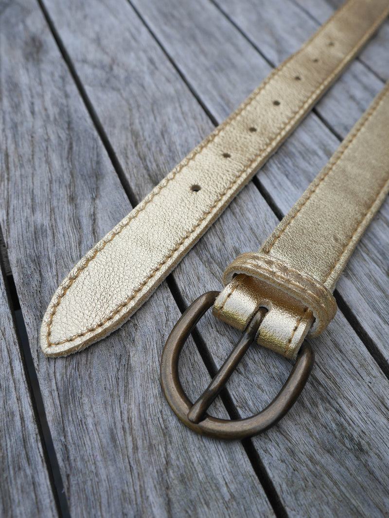 Gold Leather Belt