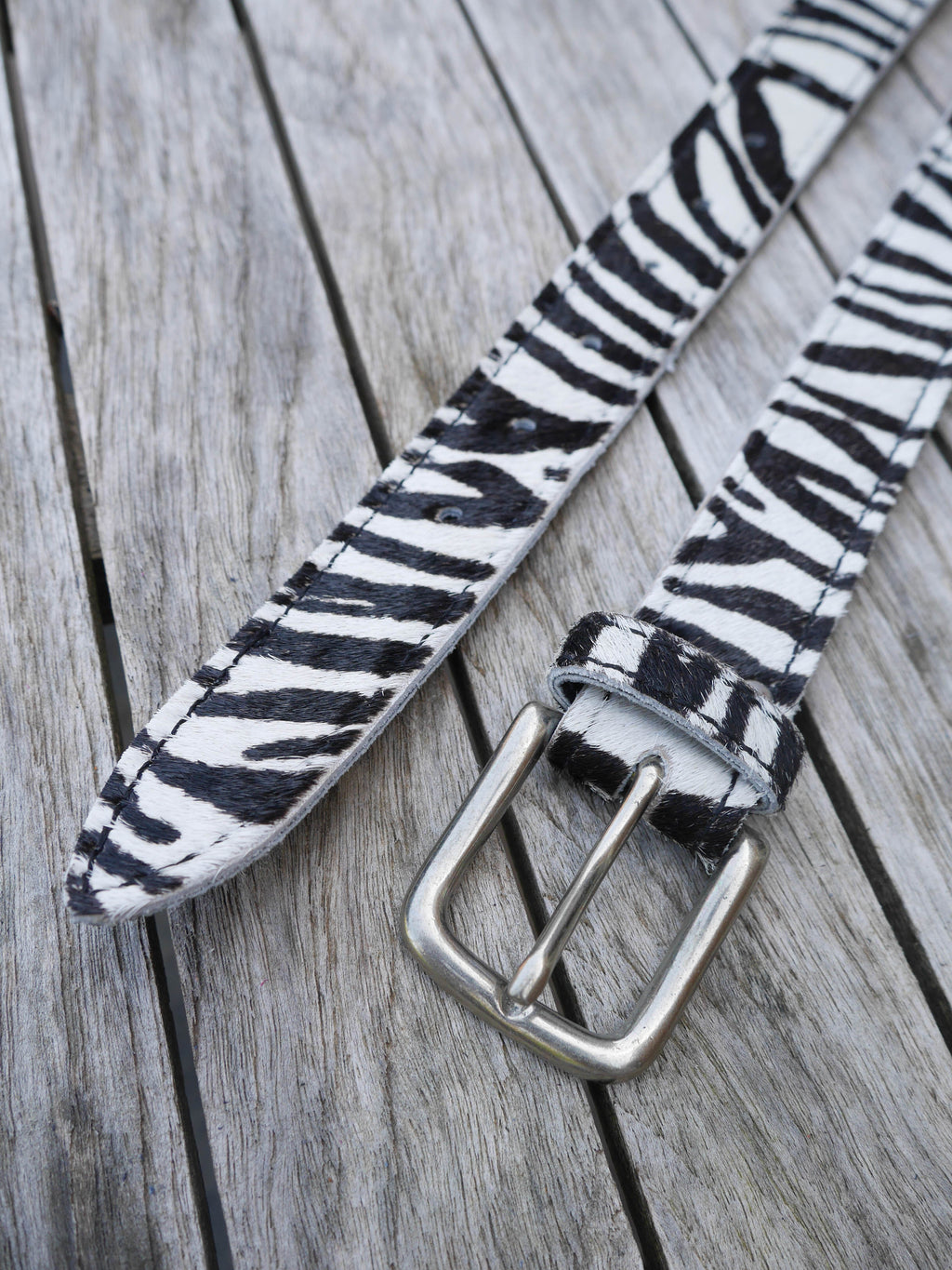 Zebra Leather Belt