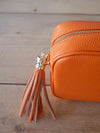 Cross Body Leather Bag Orange