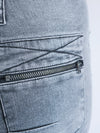 Melly & Co Grey Washed 4 Button Hole Detail Jeans