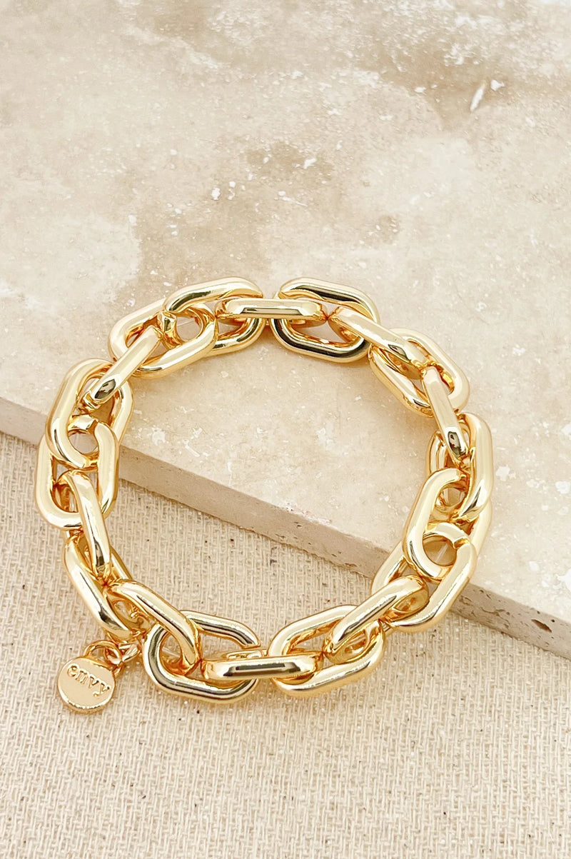 Envy Gold Stretch Chain Link Bracelet