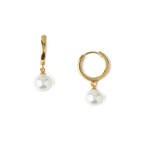 Orelia Pearl Drop Huggie Hoops