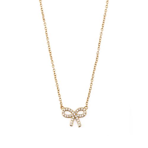 Orelia Pave Bow Ditsy Necklace