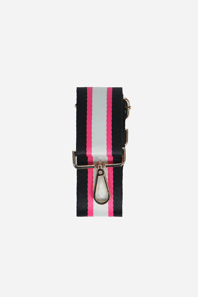 Fuchsia & Black Stripe Bag Strap