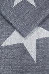 Grey Star Print Blanket Scarf