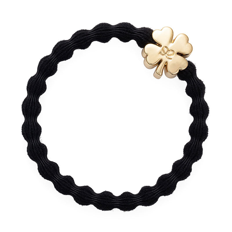 Gold Clover Black Charm Hair Band