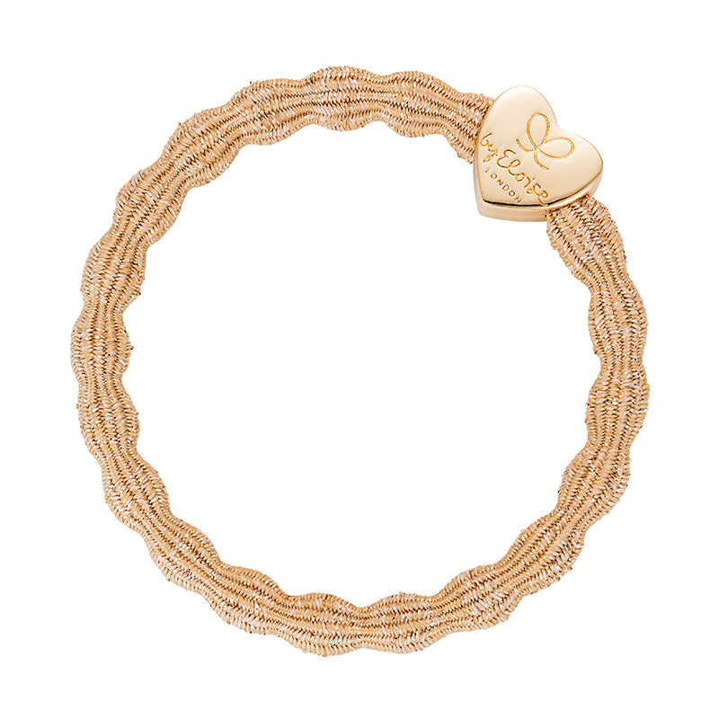 Metallic Gold Heart Gold Charm Hair Band