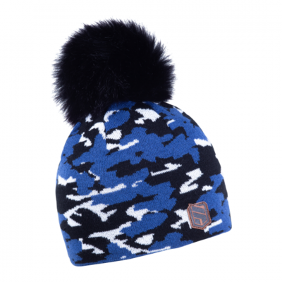 Calli Blue Faux Fur Beanie Hat