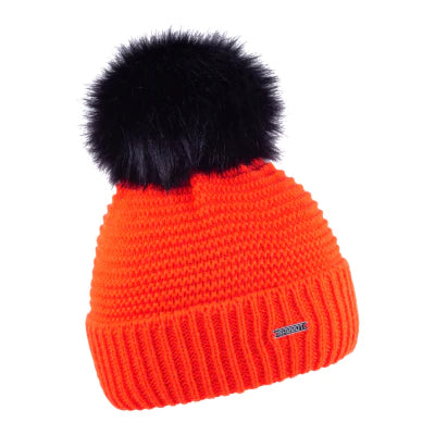 Eva Krazi Neon Orange Faux Fur Beanie Hat