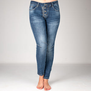 Melly & Co Denim 4 Button Hole Detail Jeans