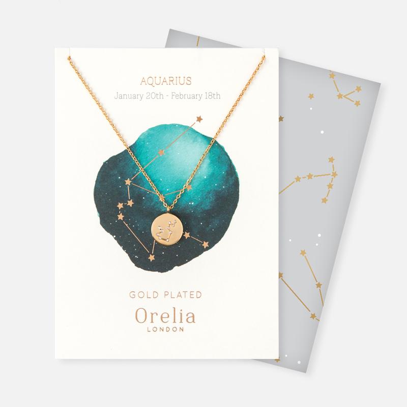 Orelia Constellation Star Sign Disc Necklace