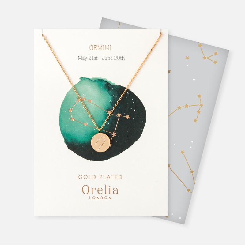 Orelia Constellation Star Sign Disc Necklace