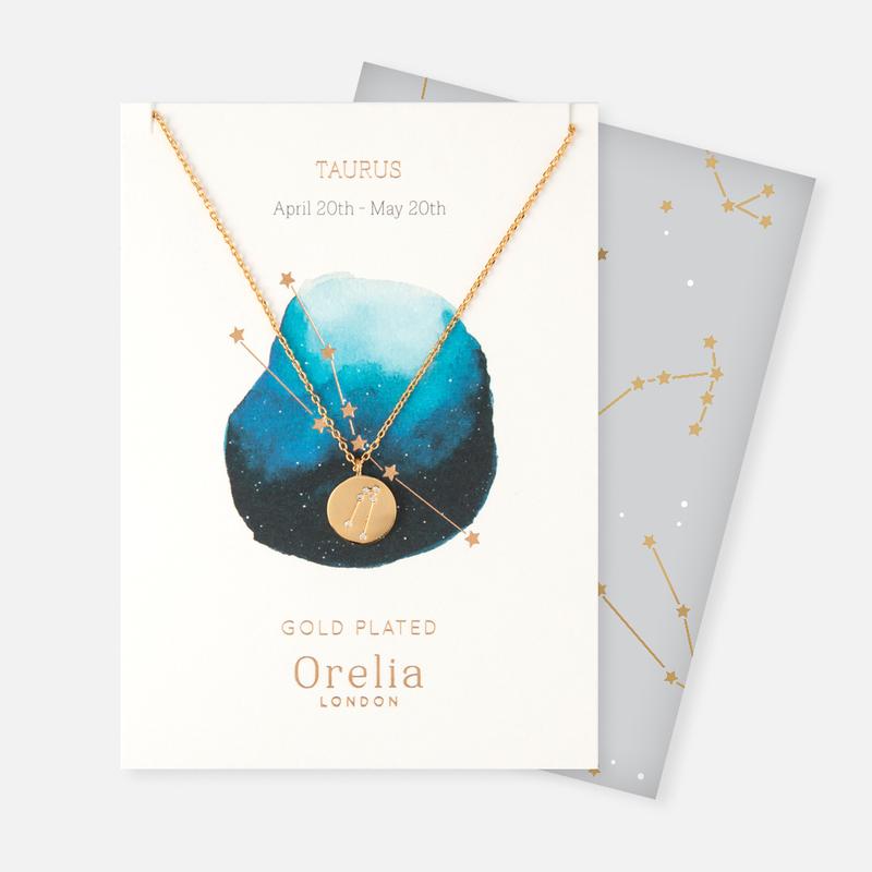 Orelia Constellation Star Sign Disc Necklace