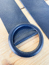 Leather Ring Buckle Belt Navy