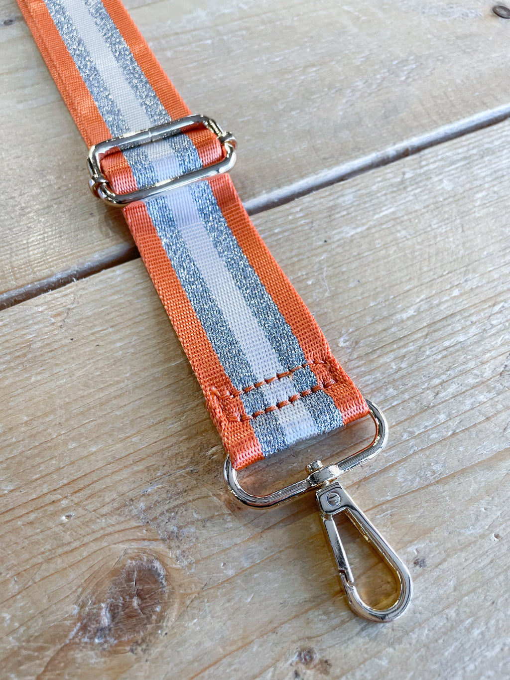 Orange & Silver Stripe Strap
