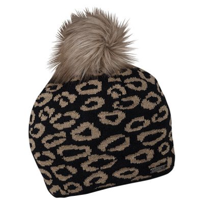Saskia Black Faux Fur Beanie Hat