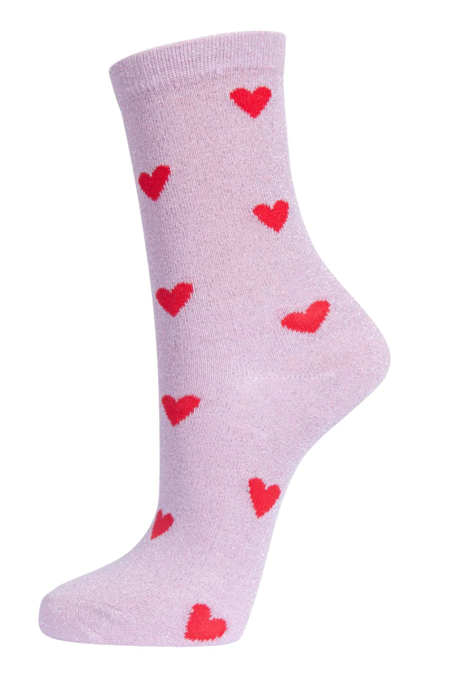 Pink & Red Star Glitter Socks