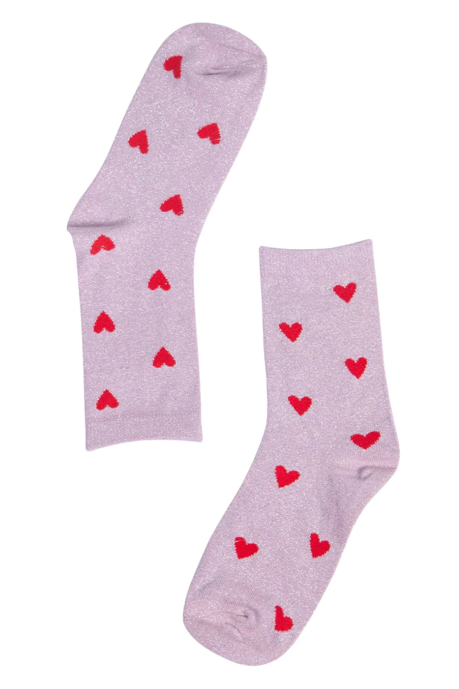 Pink & Red Star Glitter Socks