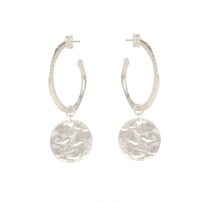 Ashiana Esmeralda Hoop Earrings Silver