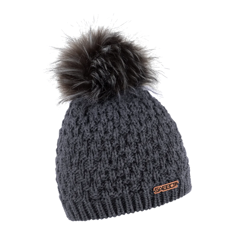 Petra Charcoal Faux Fur Beanie Hat