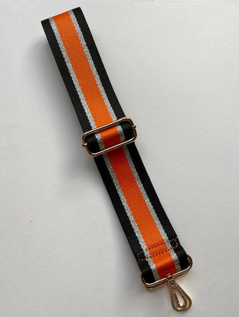 Orange, Black & Silver Stripe Strap