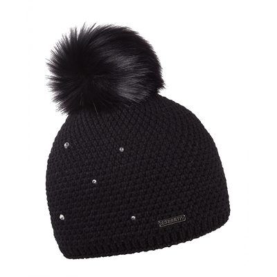 Sigrid Black Faux Fur Beanie Hat